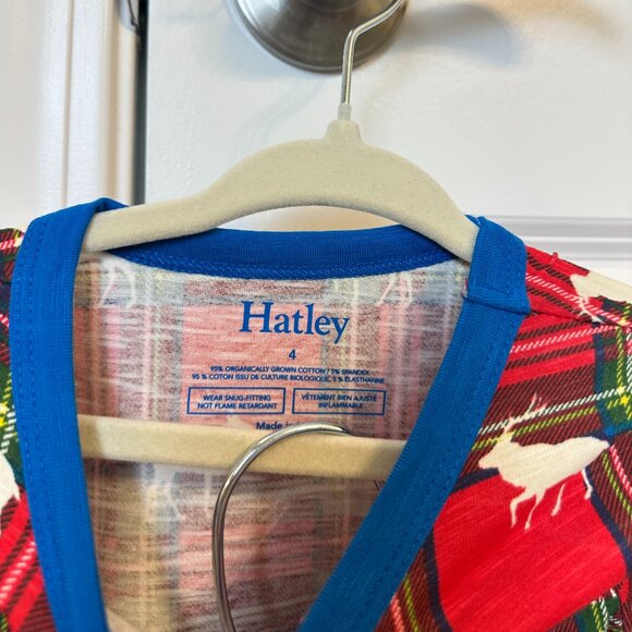 HATLEY Boys Elk Plaid Pajama Set Size 4 NWT - Picture 4 of 9